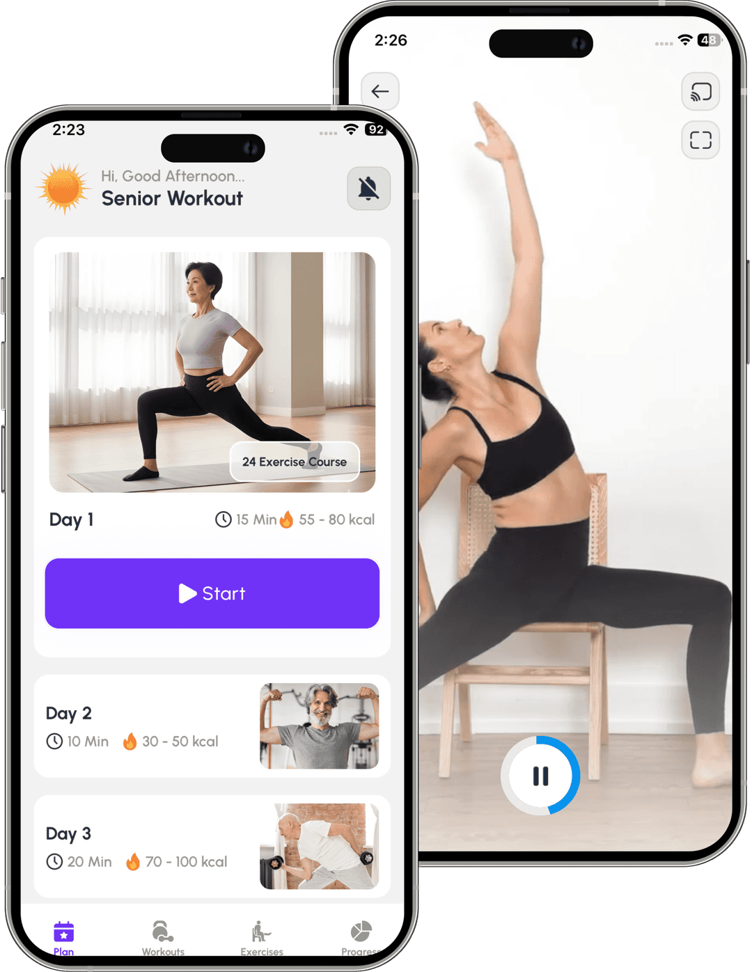 Chair exercises for seniors focusing on strength and mobility